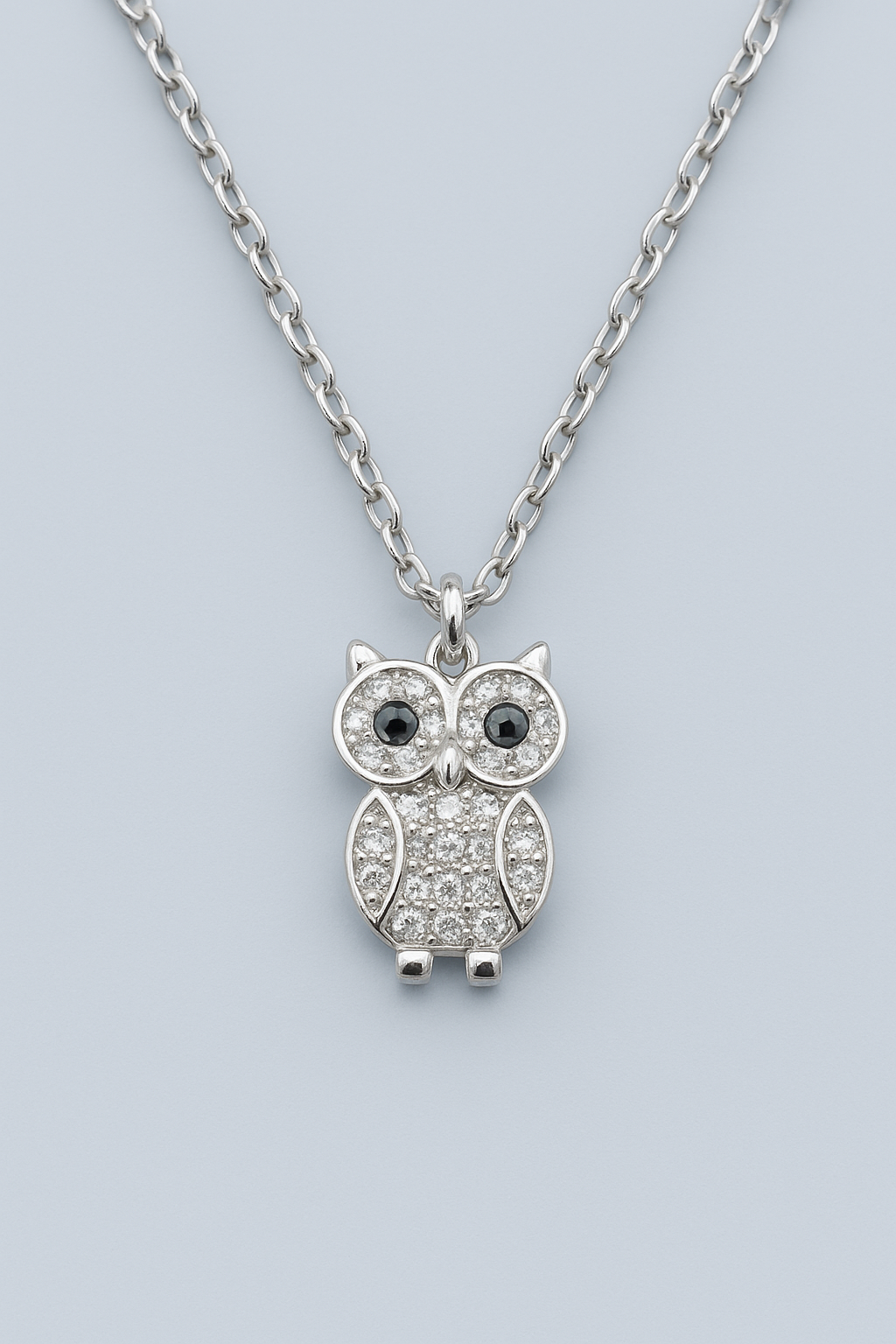Sparkling Owl Pendant Necklace
