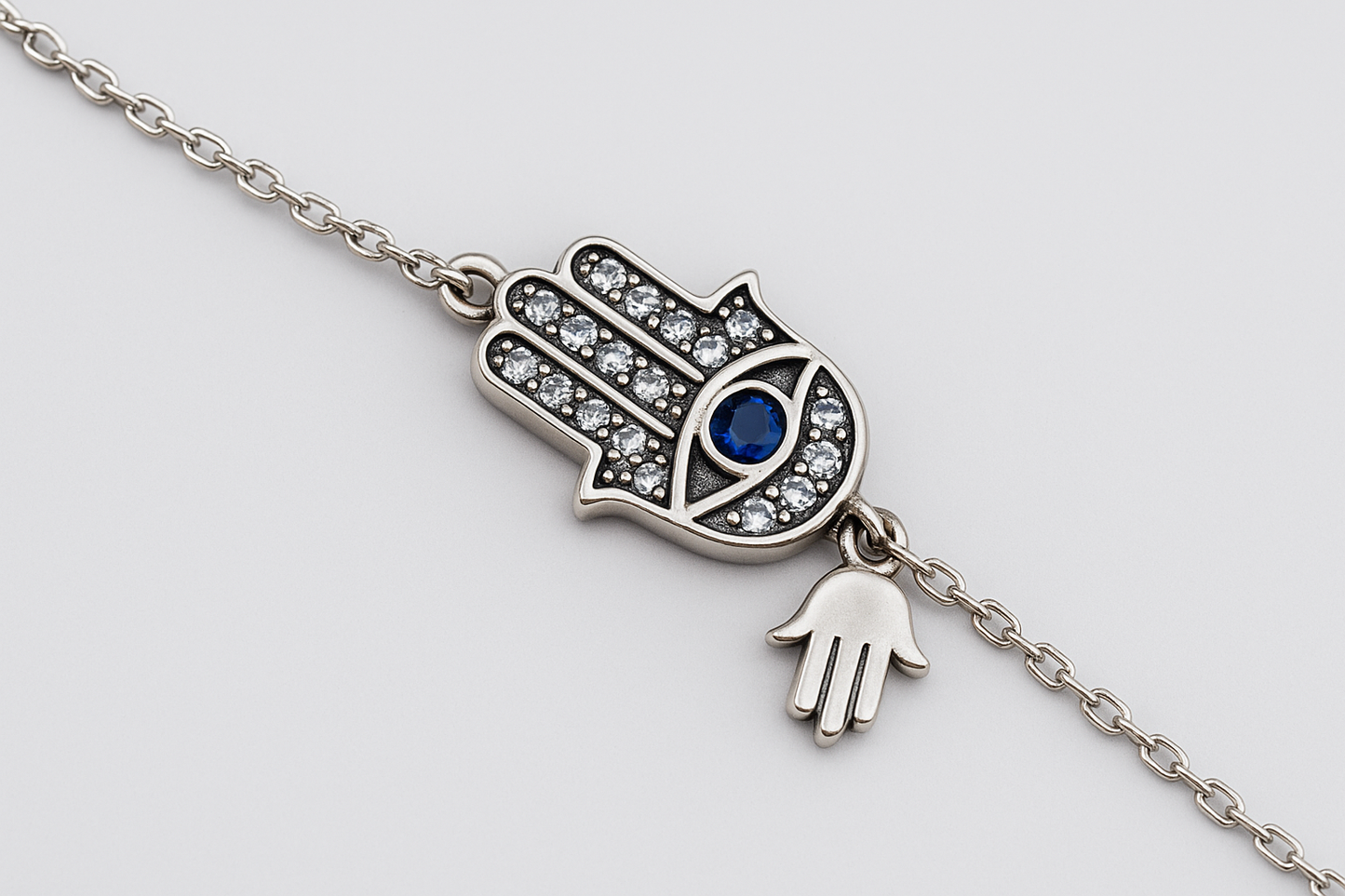 S925 Hamsa Hand with all seeing eye