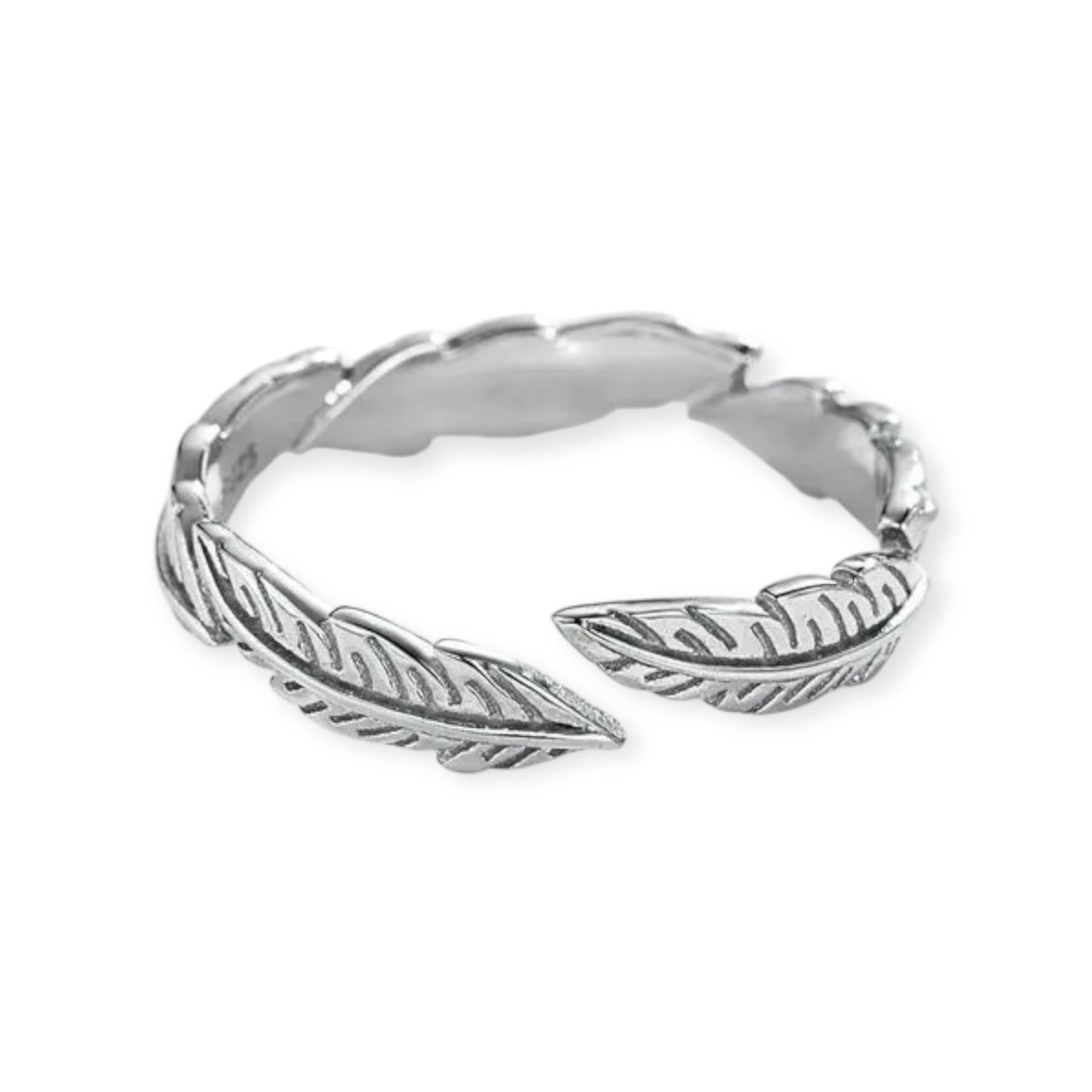 S925 Unisex Feather Ring