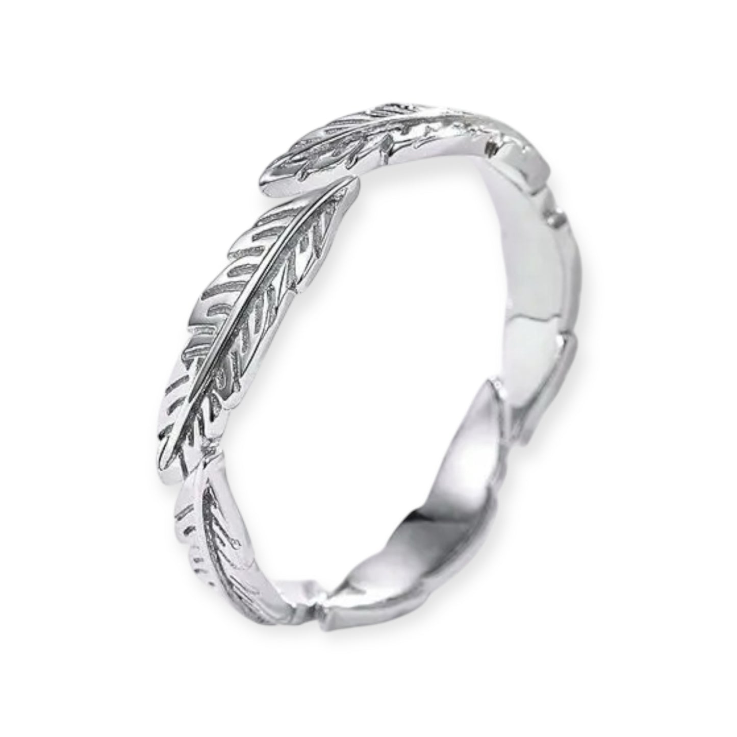 S925 Unisex Feather Ring