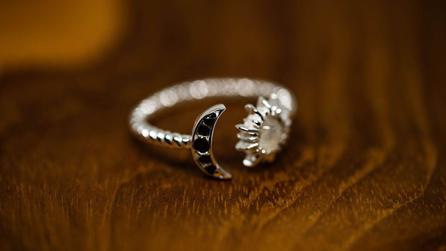 Adjustable Sun & Moon Ring