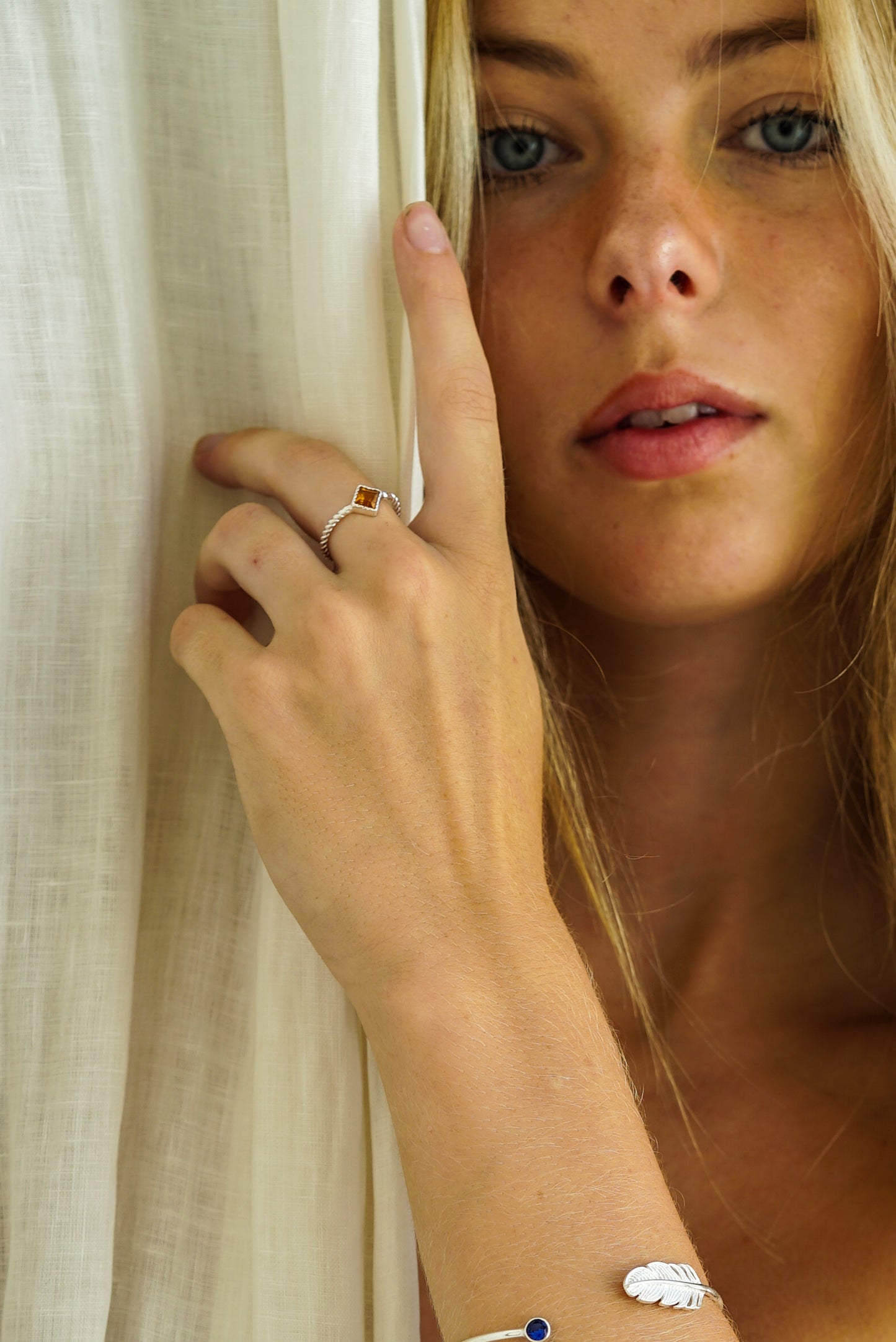 Emerald Bohemian Silver Ring