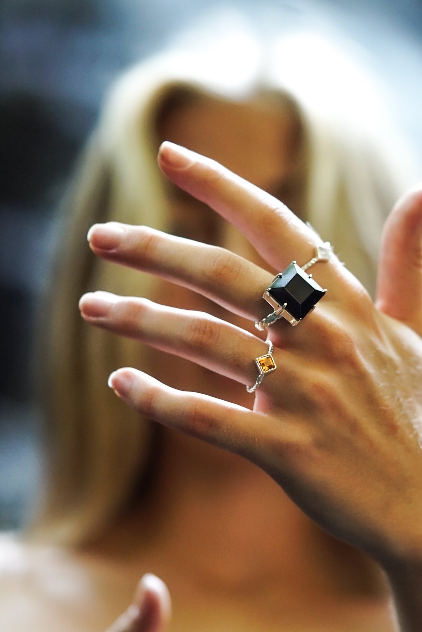 Emerald Bohemian Silver Ring
