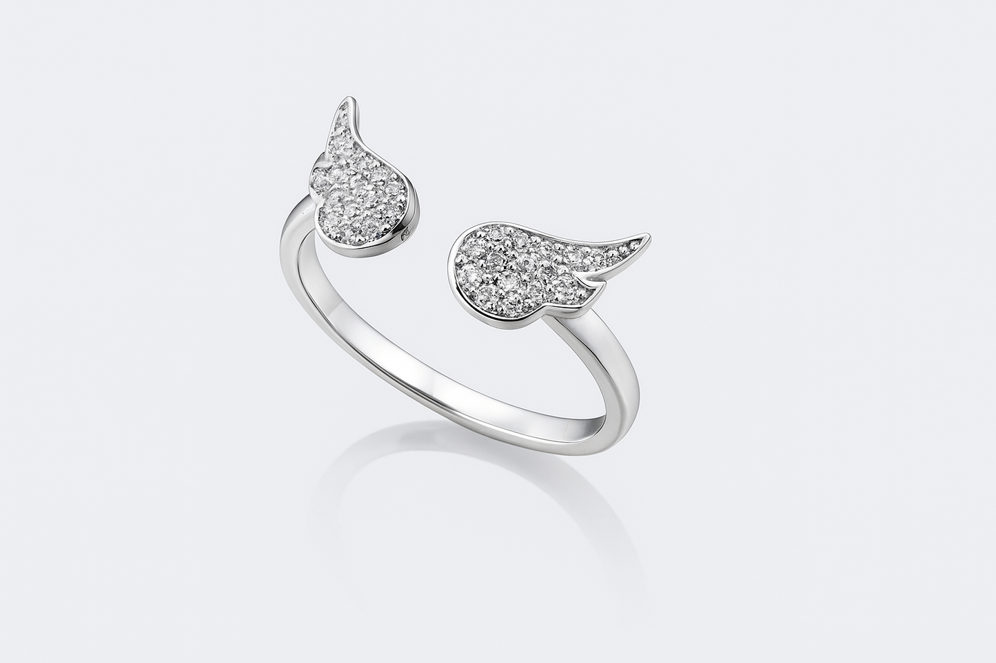 Angel Wings Zirconia Stones Open Ring