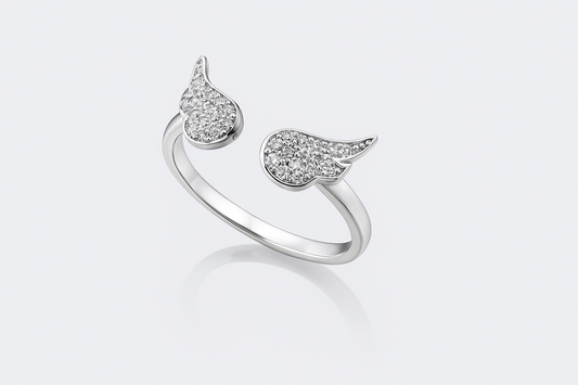 Angel Wings Zirconia Stones Open Ring