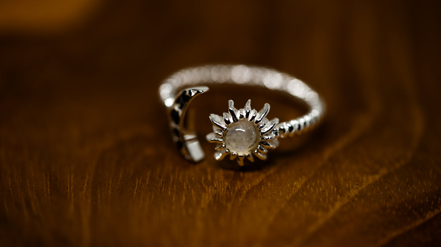 Adjustable Sun & Moon Ring