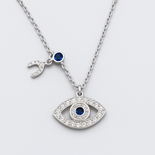 Blue Gem All Seeing Eye Necklace
