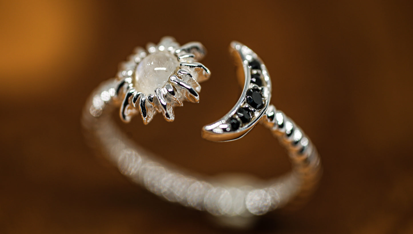 Adjustable Sun & Moon Ring