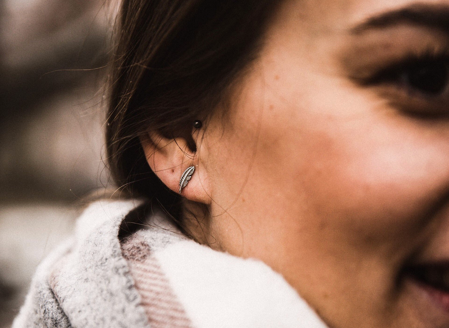 Feather Stud Earrings