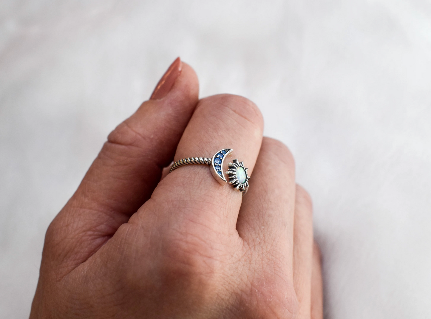 Adjustable Sun and Moon Ring