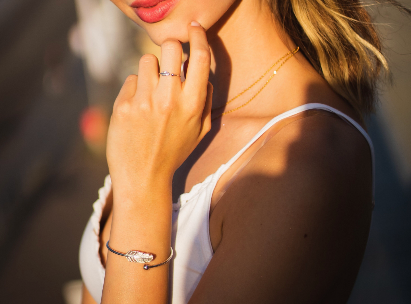 S925 Feather Swirl Bangle