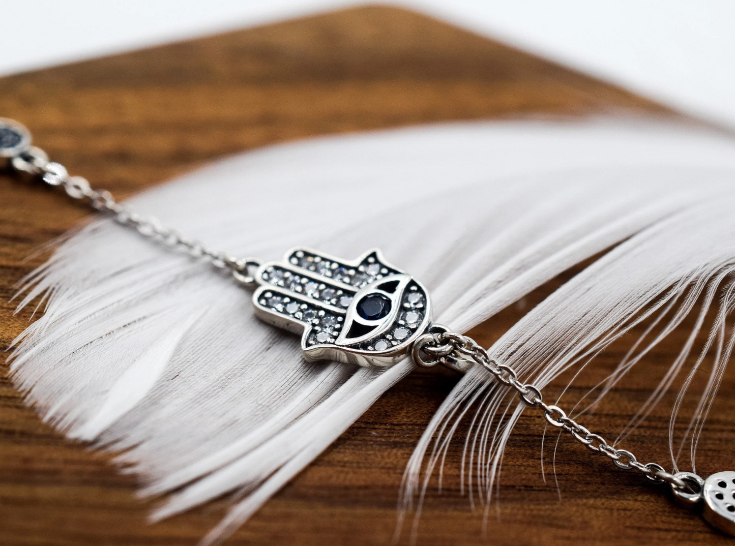 S925 Hamsa Hand with all seeing eye