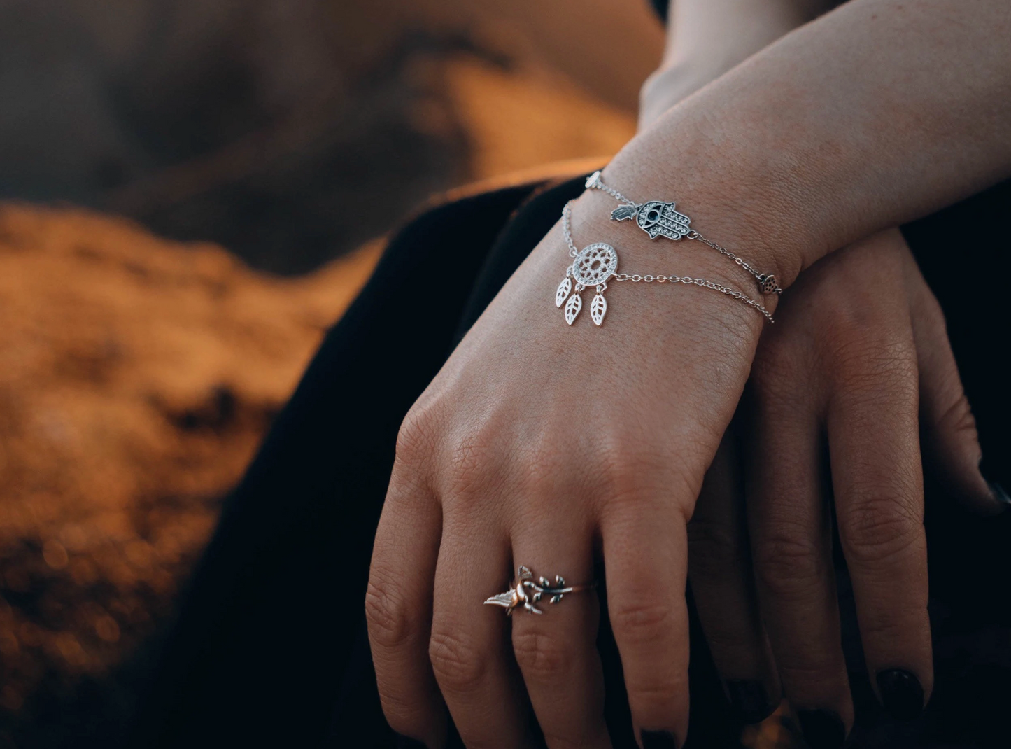 S925 Hamsa Hand with all seeing eye