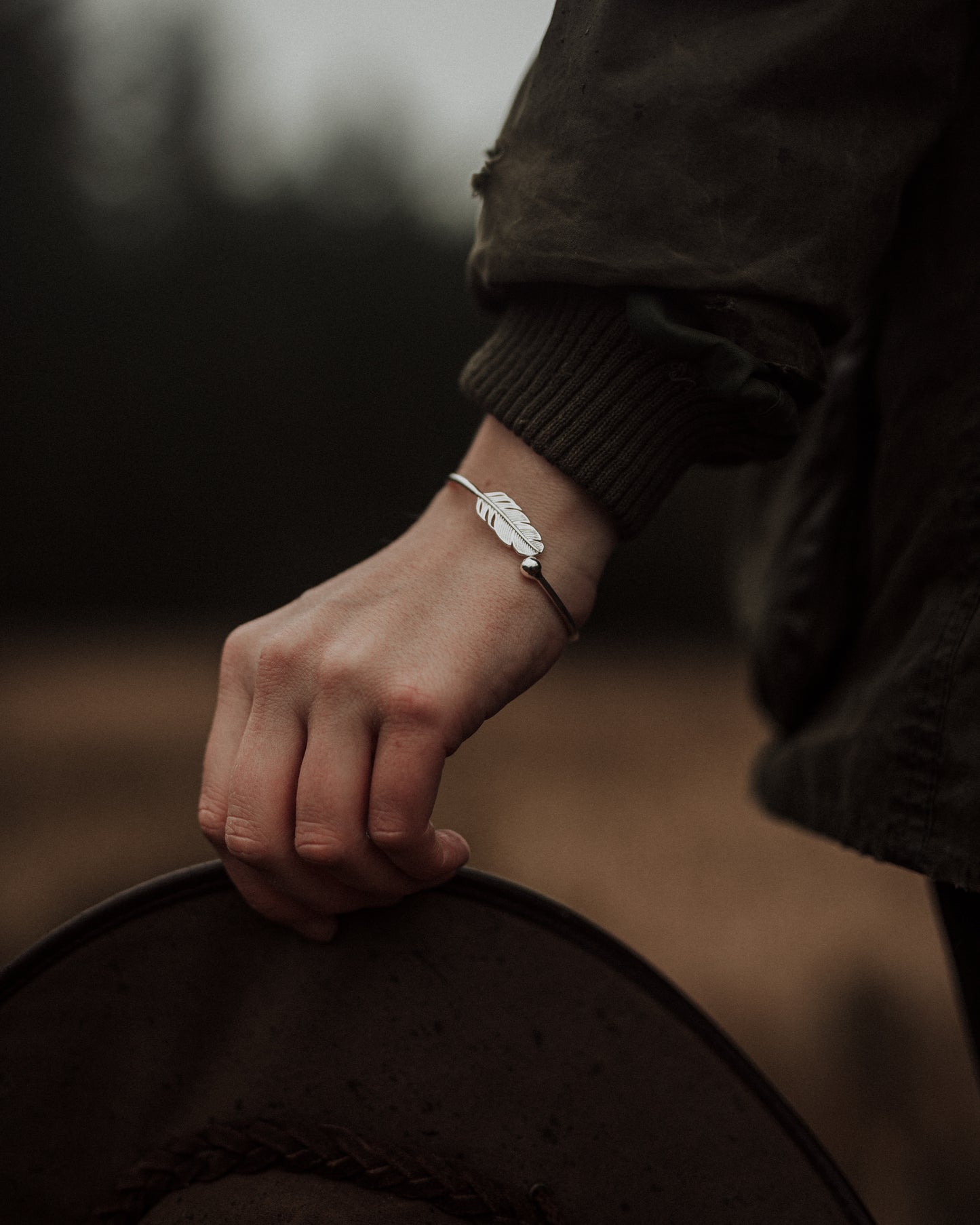Adjustable Feather Bangle