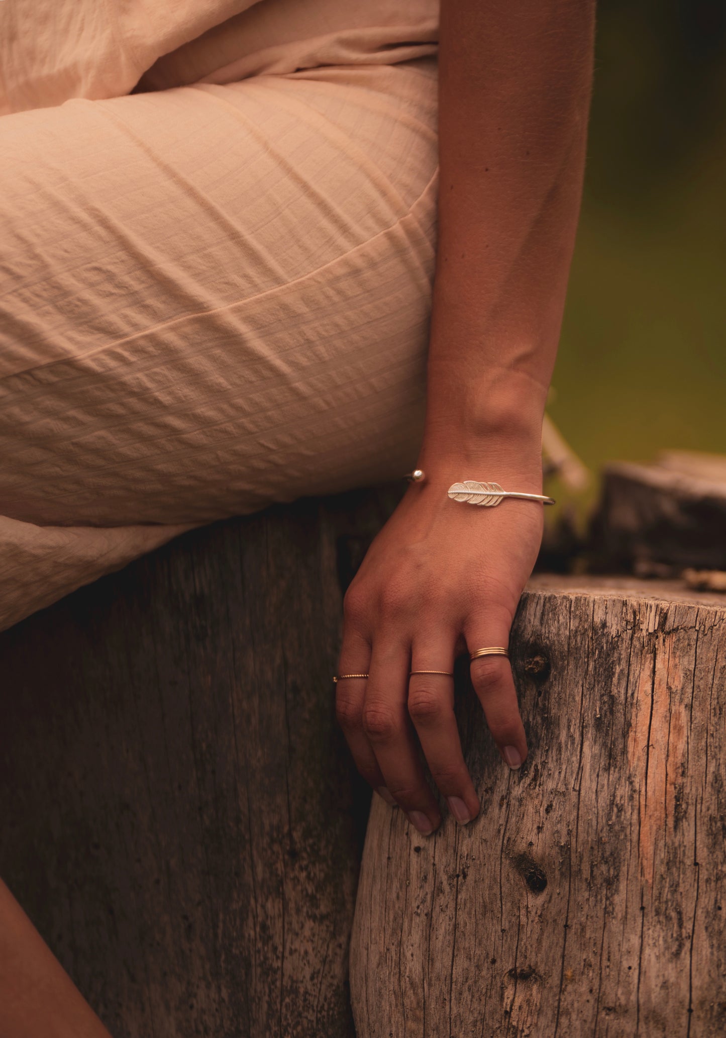 Adjustable Feather Bangle