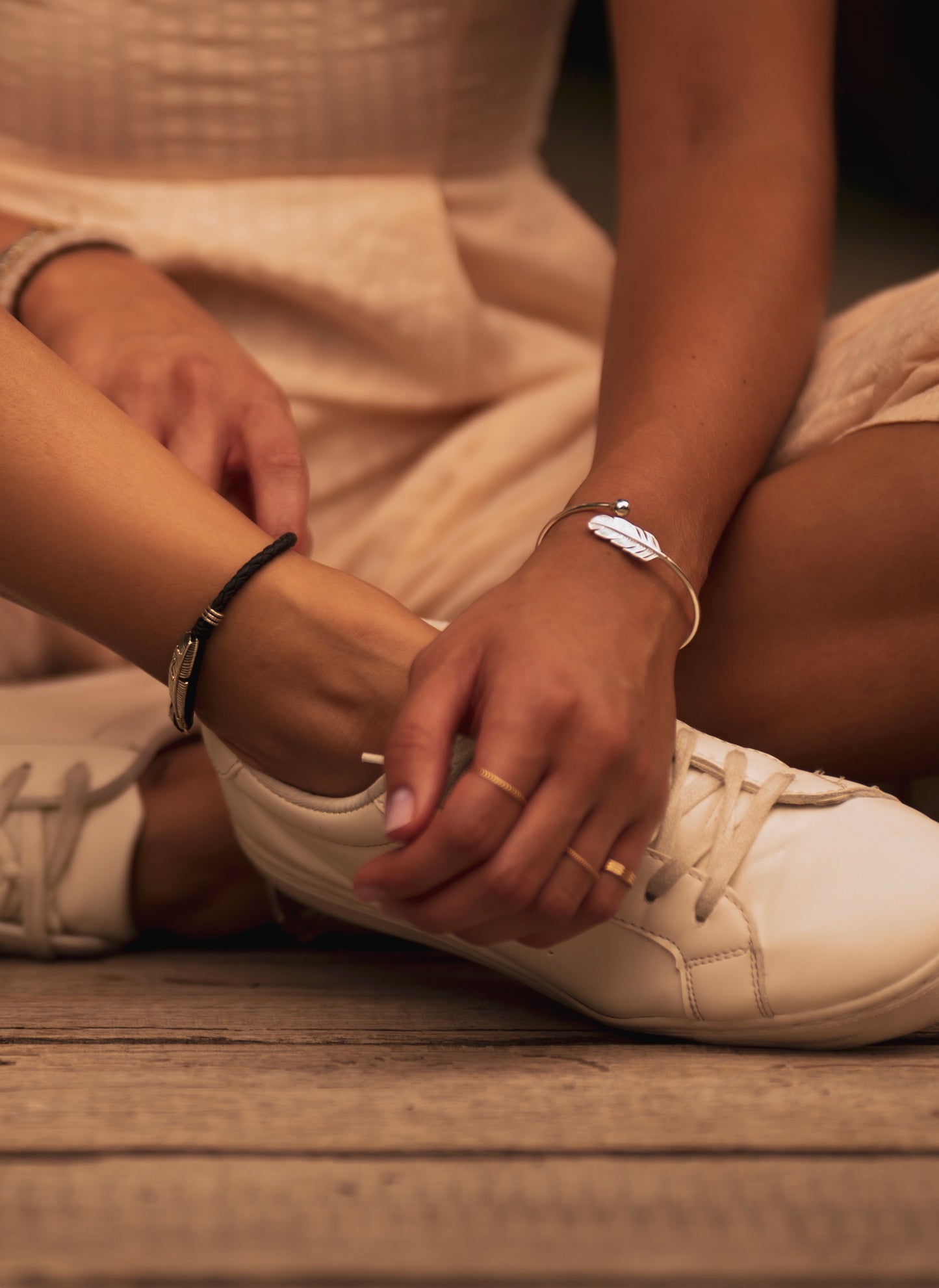 Adjustable Feather Bangle