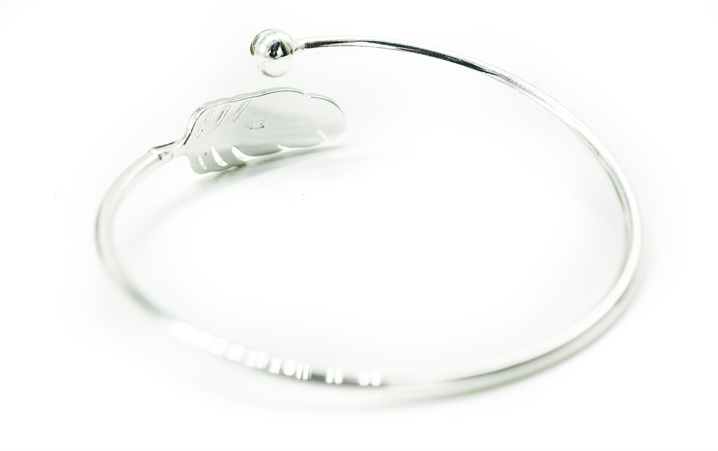 S925 Feather Swirl Bangle