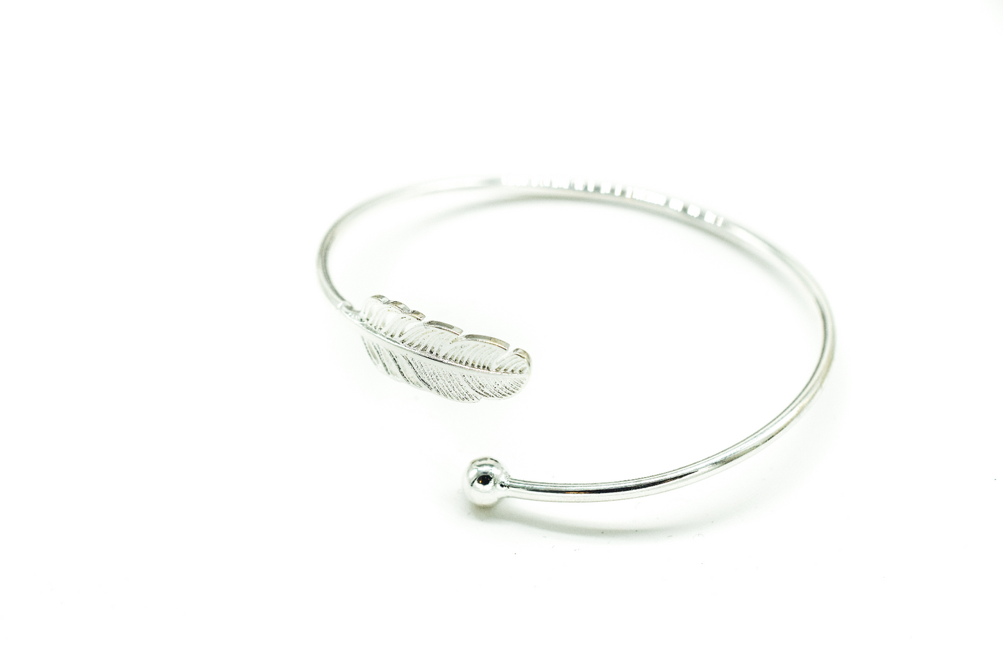 S925 Feather Swirl Bangle
