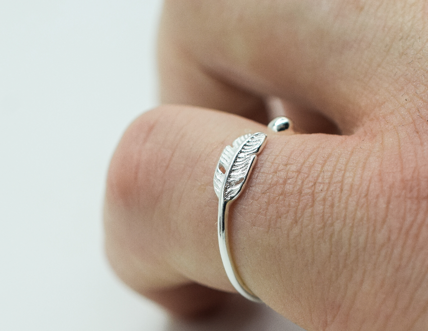 Ethereal Angel Feather Ring