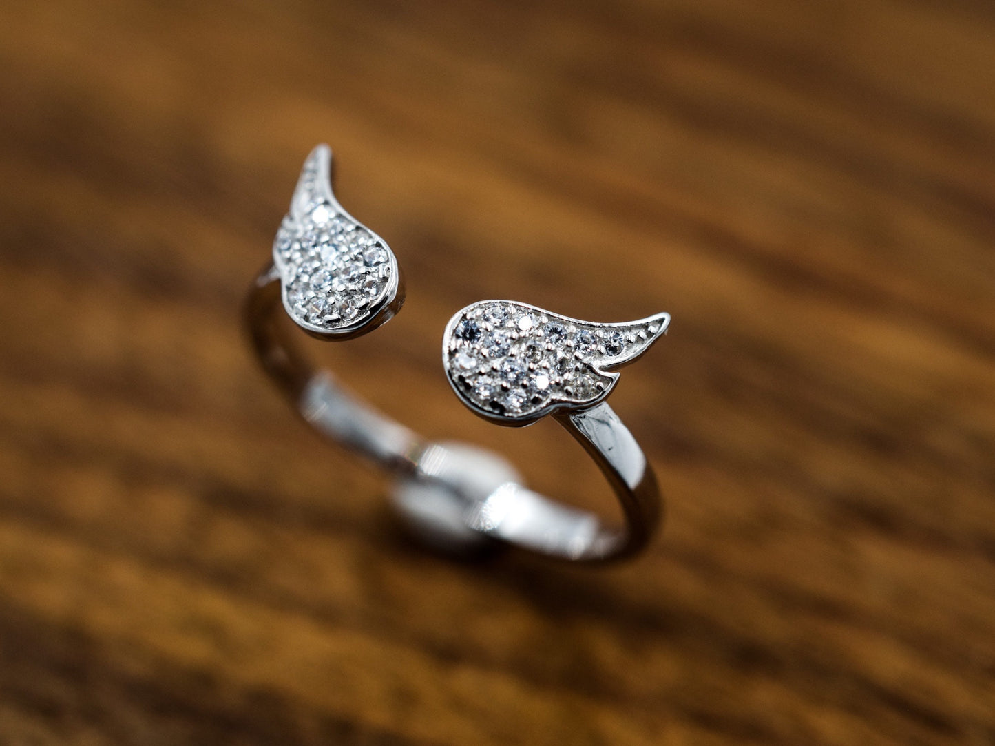Angel Wings Zirconia Stones Open Ring