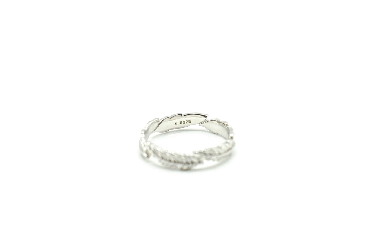 S925 Unisex Feather Ring