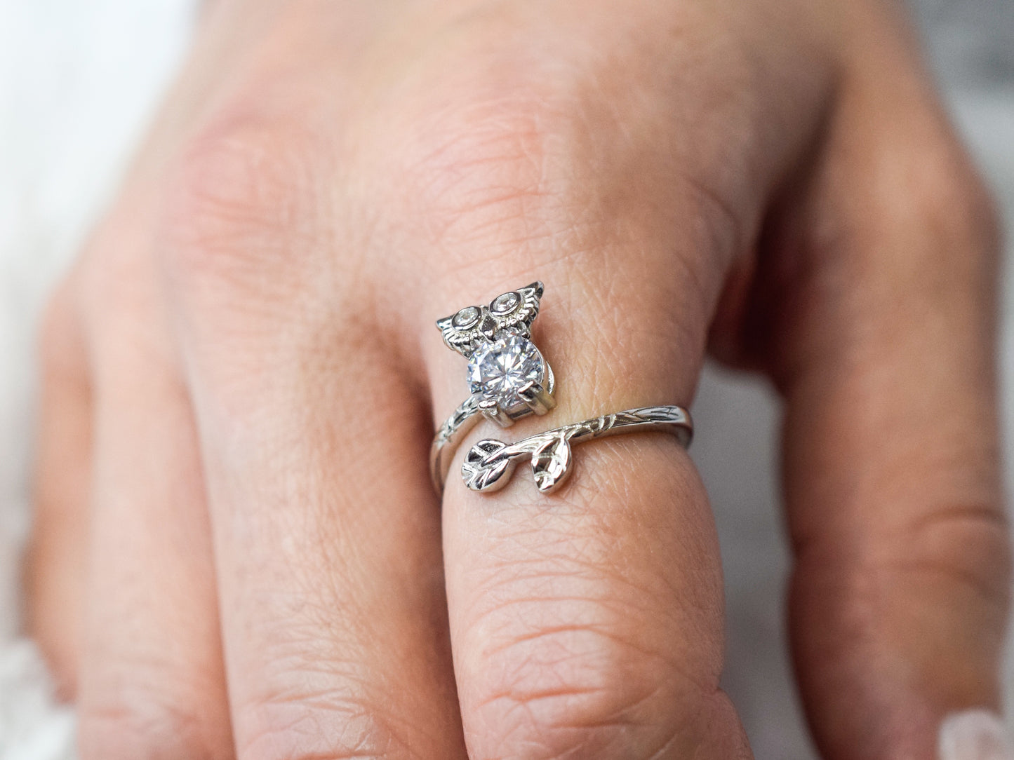 Adjustable Owl Ring