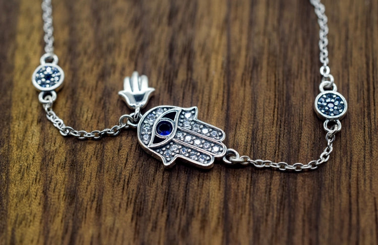 S925 Hamsa Hand with all seeing eye