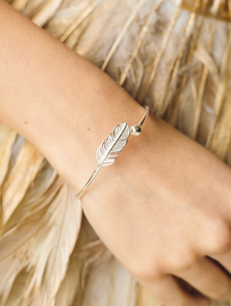 Adjustable Feather Bangle