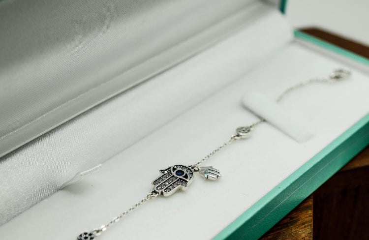 S925 Hamsa Hand with all seeing eye