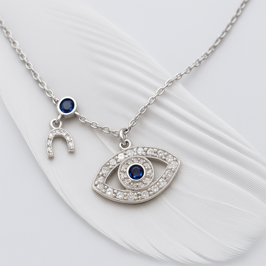 Blue Gem All Seeing Eye Necklace