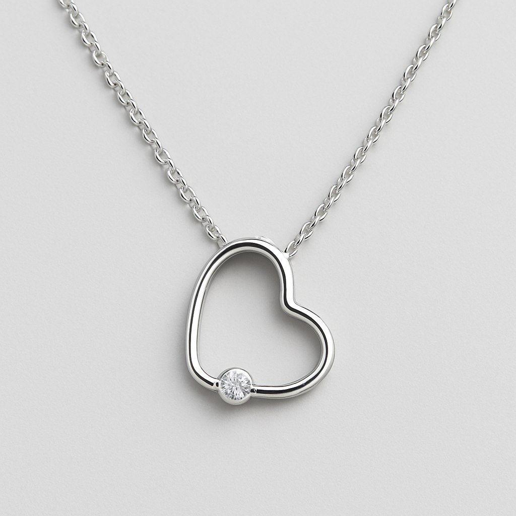 Elegant Heart Pendant 925 Sterling Silver