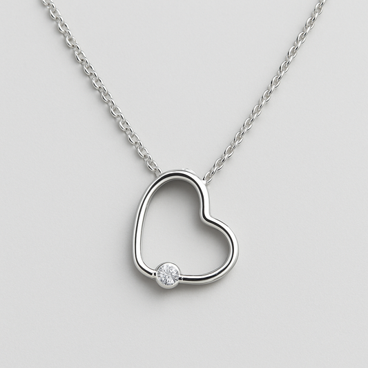 Elegant Heart Pendant 925 Sterling Silver